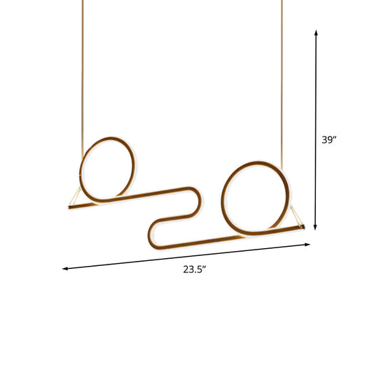 Black Acrylic Led Pendant Light - Contemporary Twisted Dining Room Ceiling Lamp