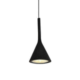 Industrial Bedside Pendant Lamp With Funnel Shade: Aluminum And Concrete Ceiling Light Fixture In
