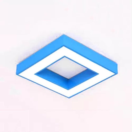 Contemporary Acrylic Square Flush Mount Light For Childs Bedroom Ceiling