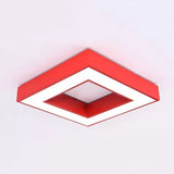 Contemporary Acrylic Square Flush Mount Light For Childs Bedroom Ceiling