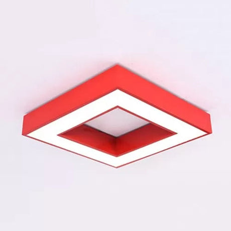 Contemporary Acrylic Square Flush Mount Light For Childs Bedroom Ceiling