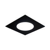Minimalist Led Flush Mount Light In Metallic Squared Design With White/Warm