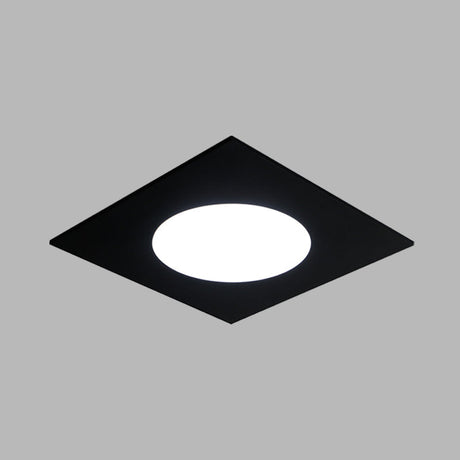 Minimalist Led Flush Mount Light In Metallic Squared Design With White/Warm