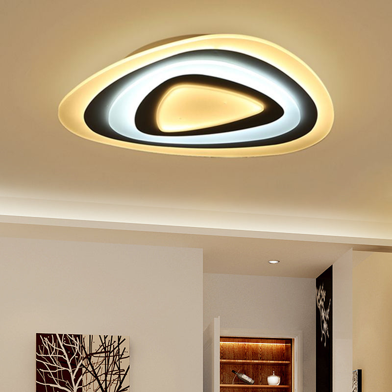 Ultrathin Acrylic Shade Led Ceiling Light - Wide Flush Mount Lamp For Bedroom
