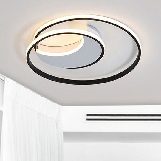 Sleek Spiral Flush Mount Ceiling Light With Simple Acrylic Design - Led 16’/19.5’/23.5’ Wide