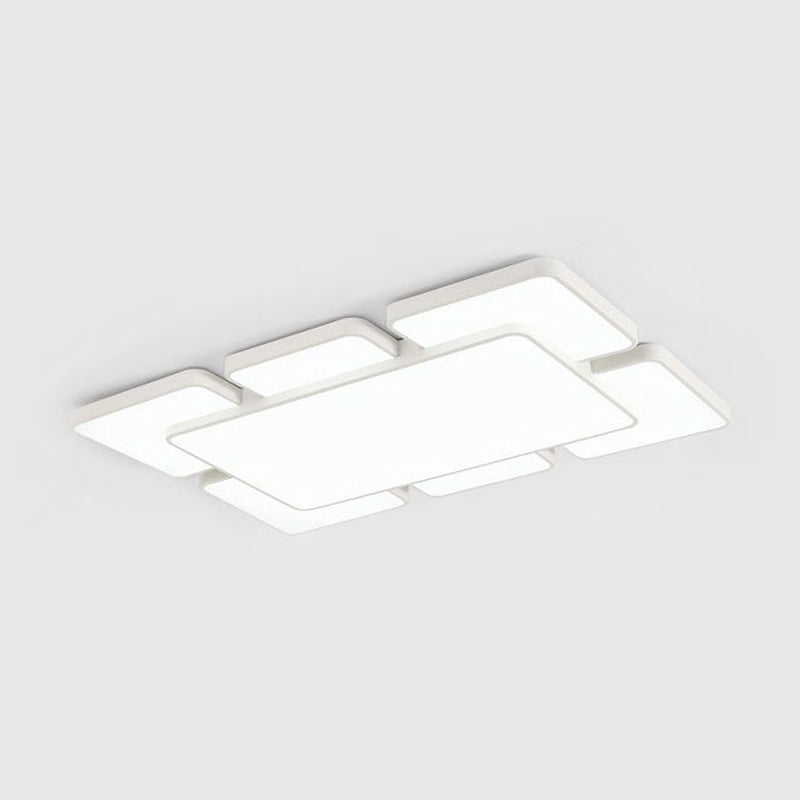 Modernist Style Flush Mount Lamp: Acrylic Shade Ceiling Light Black/White 20.5’/24.5’ 5/7 Lights