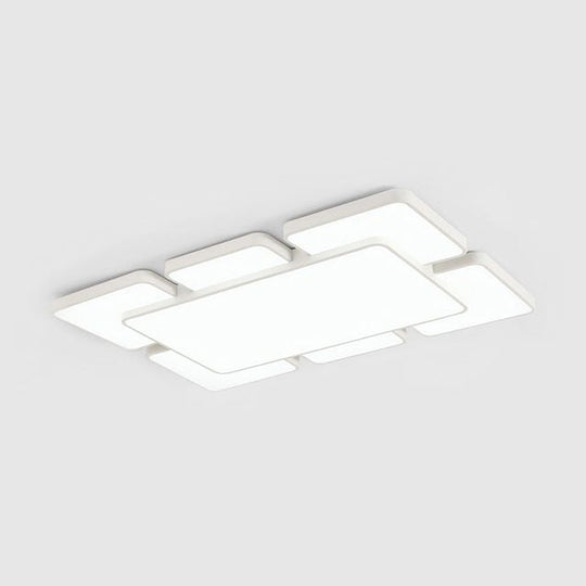 Modernist Style Flush Mount Lamp: Acrylic Shade Ceiling Light Black/White 20.5’/24.5’ 5/7 Lights