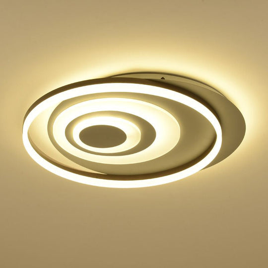 Modern Flushmount Led Ceiling Light In White - Ideal For Living Room