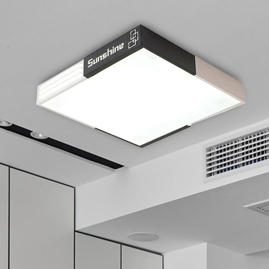 19.5’/23.5’ Modern Led Square Acrylic Ceiling Lighting In White For Living Room