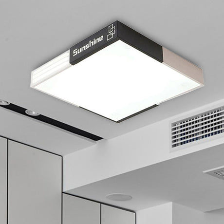 19.5/23.5 Modern Led Square Acrylic Ceiling Lighting In White For Living Room