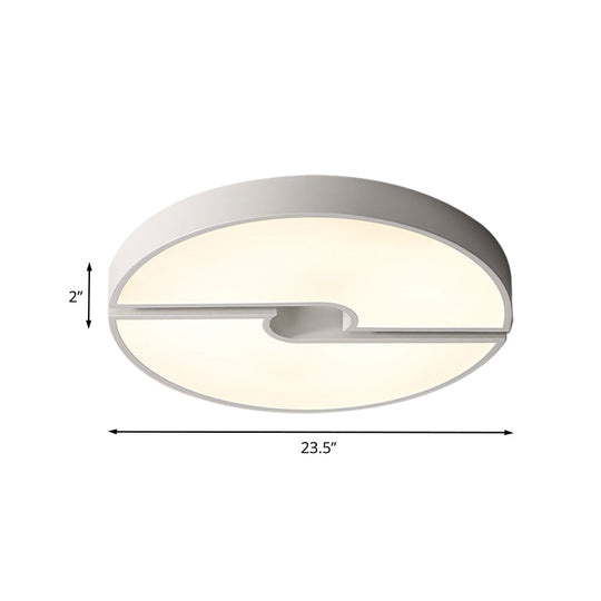 Modern Led Acrylic Flushmount Ceiling Light - White 16 - 23.5 Inch Width Options