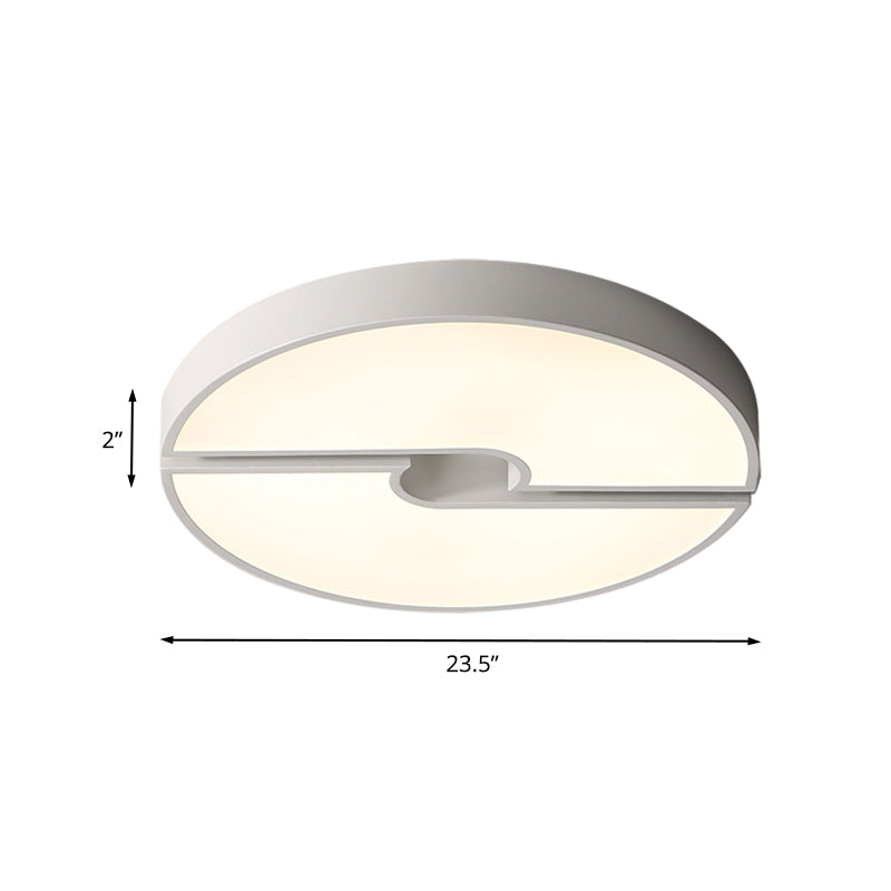 Modern Led Acrylic Flushmount Ceiling Light - White 16-23.5 Inch Width Options
