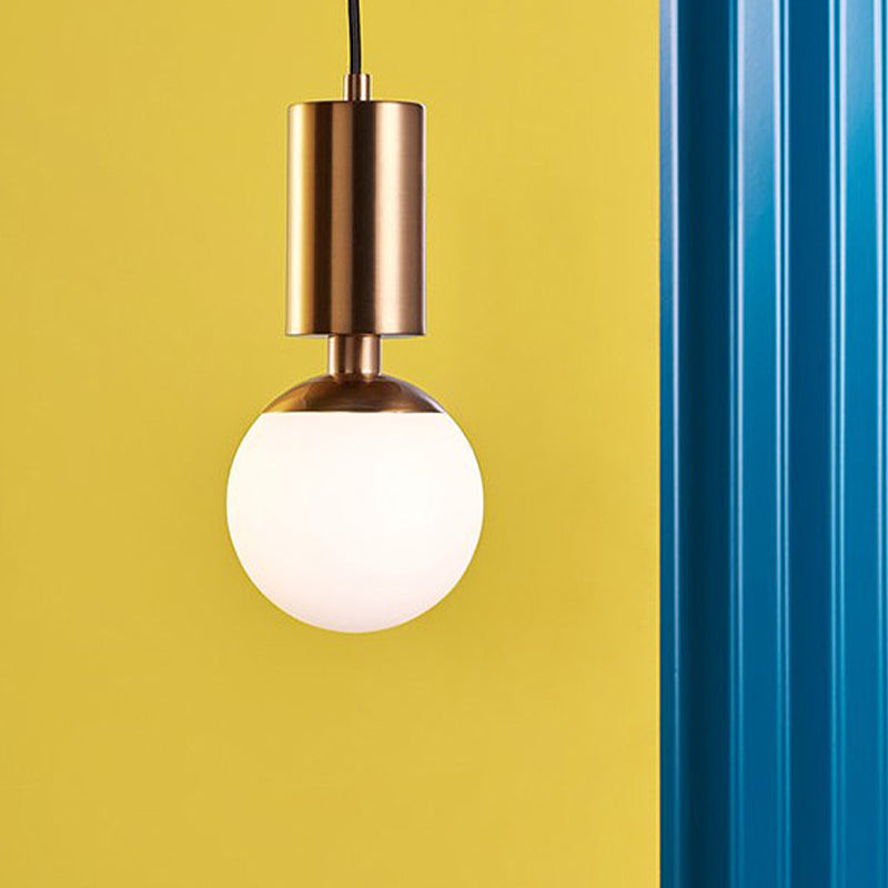 Minimalist Glass Sphere Pendant Light 1-Head Black Ceiling Suspended Lamp 8 Wide