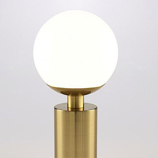 Minimalist Milky Glass Sphere Pendant Light 1-Head 8’ Wide - Black Ceiling Lamp