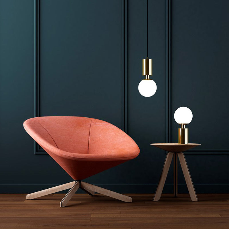 Minimalist Glass Sphere Pendant Light 1-Head Black Ceiling Suspended Lamp 8 Wide / 6