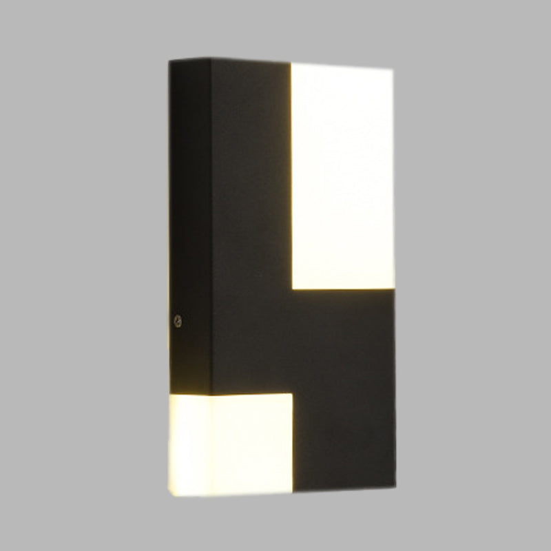 Modern Led Acrylic Wall Sconce Light - White/Black Rectangular Minimalist Lamp For Bedside