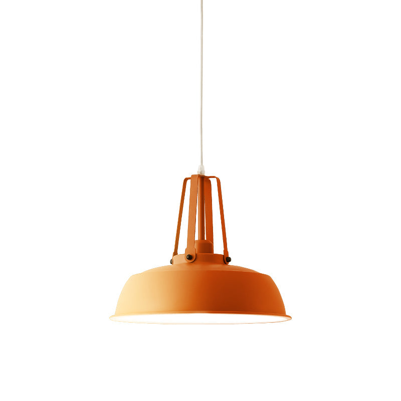 Nordic Stylish Metal Barn Shade Pendant Light - Black/Blue Living Room Ceiling Fixture