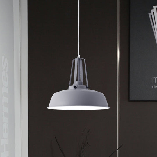Nordic Stylish Black/Blue Barn Shade Pendant Light - Metallic Finish Ideal For Living Rooms