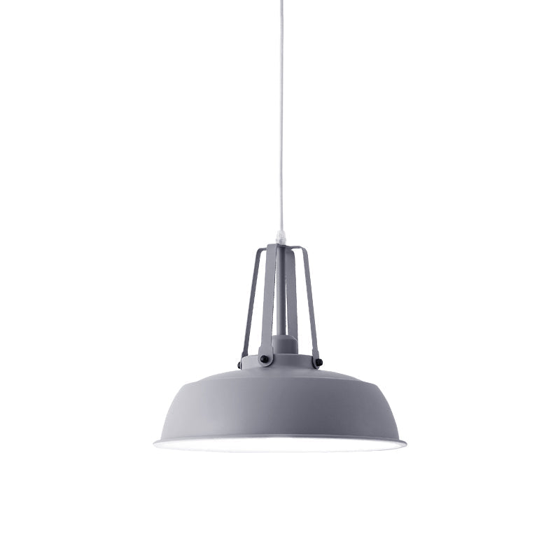 Nordic Stylish Metal Barn Shade Pendant Light - Black/Blue Living Room Ceiling Fixture