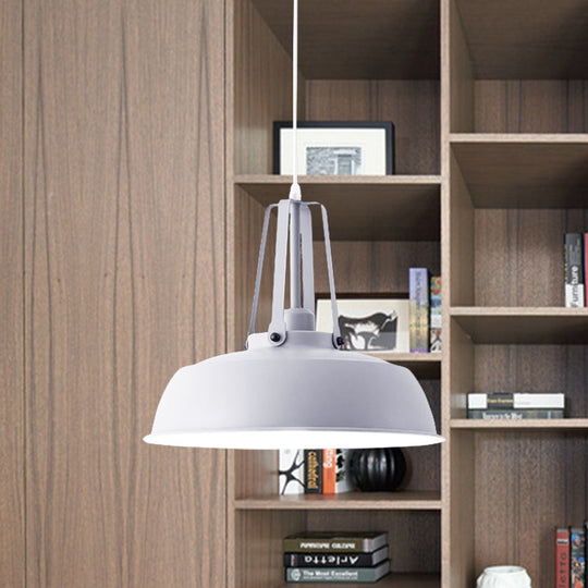 Nordic Stylish Black/Blue Barn Shade Pendant Light - Metallic Finish Ideal For Living Rooms White