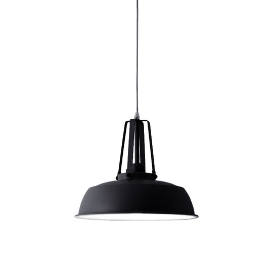 Nordic Stylish Metal Barn Shade Pendant Light - Black/Blue Living Room Ceiling Fixture