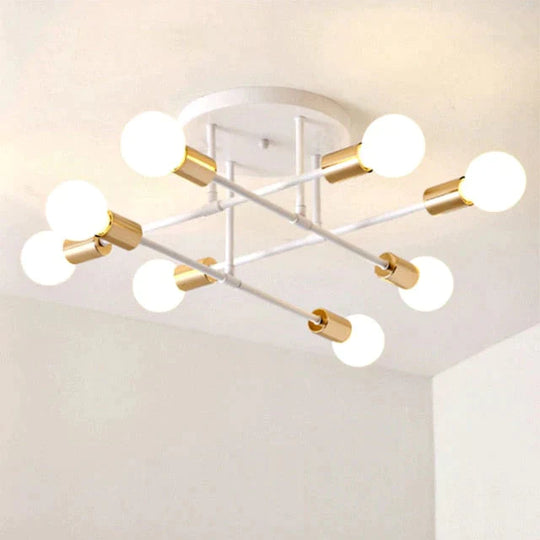 6/8 Head Led Industrial Iron Ceiling Light Living Room Lighting Nordic E27 Lamp