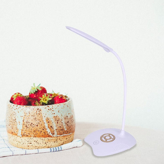 Adjustable Silicone Hose Desk Lamp With Touch Sensor Modern Led Light For Study - Pink/Gold