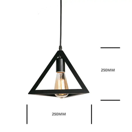 7 Type Modern Black Cage Pendant Lights Iron Minimalist Nordic Pyramid Lamp 8008 Pendant