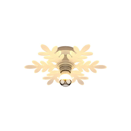 Nordic Acrylic Led Flush Mounted Lamp Olive Branch Semi Flushmount 1 Head White/Warm Light For
