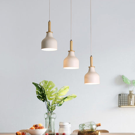 Modern Nordic 3-Light Urn Cluster Pendant With White/Black Finish: Elegant Iron Hanging Light Linear