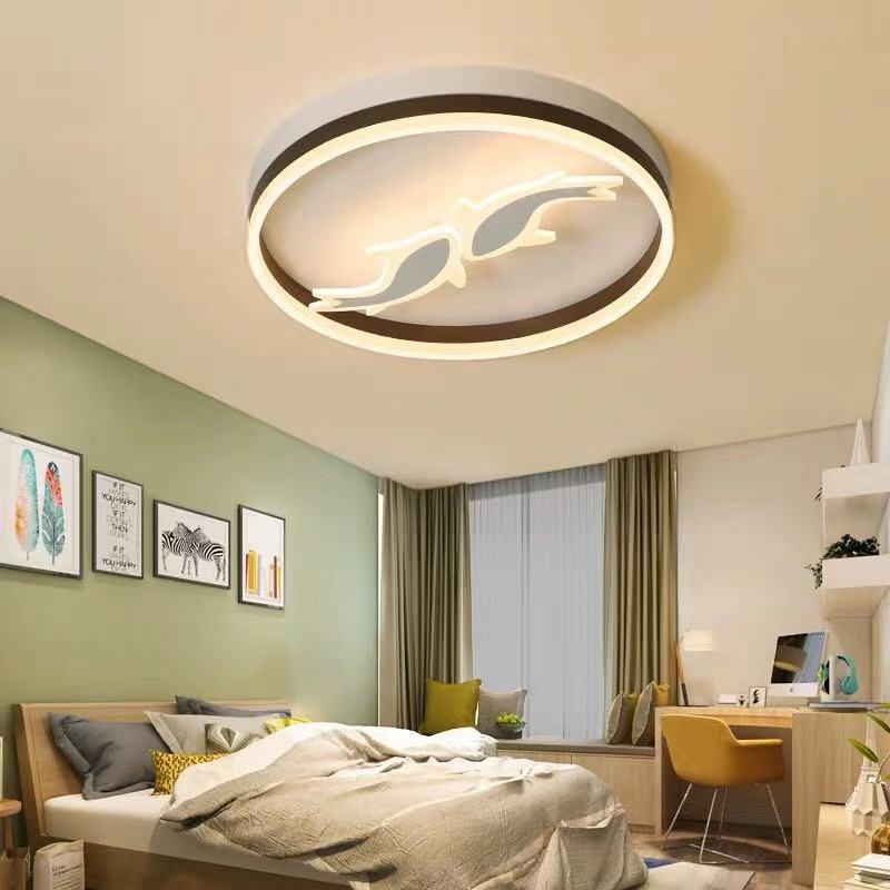 Creative Acrylic Ring Led Ceiling Light With Swimming Fish Ideal For Baby Room
