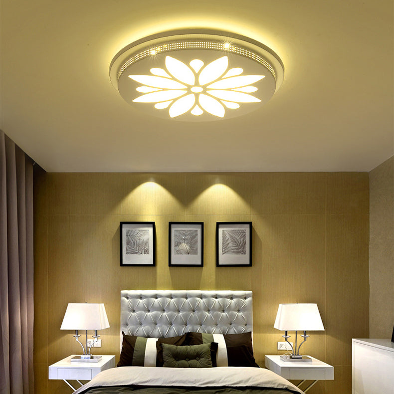Modern Acrylic Led Flushmount Flower Ceiling Light For Dining Room And Bedroom