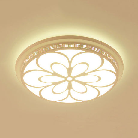Modern Acrylic Led Flushmount Flower Ceiling Light For Dining Room And Bedroom White / 15’ B
