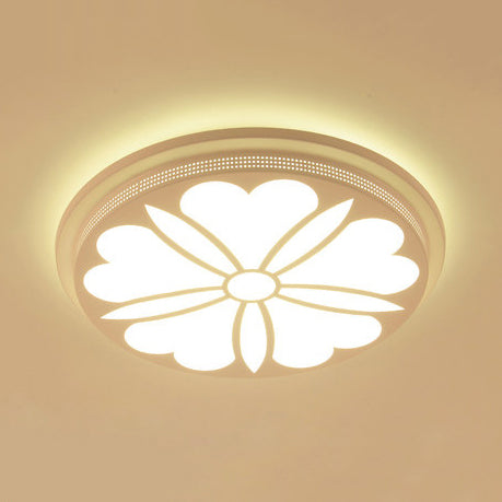 Modern Acrylic Led Flushmount Flower Ceiling Light For Dining Room And Bedroom White / 15 C