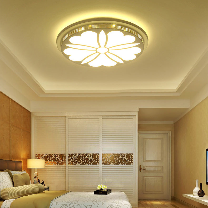 Modern Acrylic Led Flushmount Flower Ceiling Light For Dining Room And Bedroom