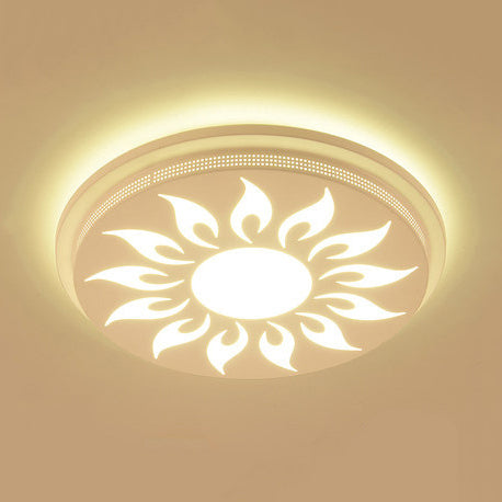 Modern Acrylic Led Flushmount Flower Ceiling Light For Dining Room And Bedroom White / 15 D