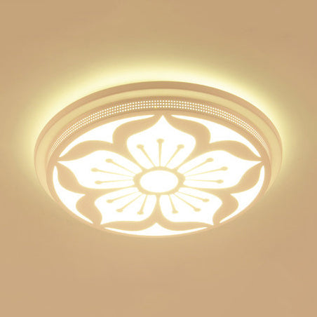 Modern Acrylic Led Flushmount Flower Ceiling Light For Dining Room And Bedroom White / 19.5’ E