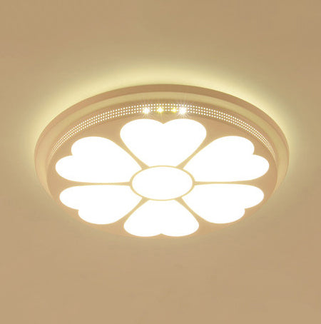 Modern Acrylic Led Flushmount Flower Ceiling Light For Dining Room And Bedroom White / 15 F