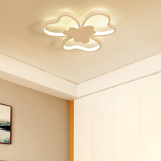 Blossom Shape Ceiling Mount Light - Kid - Friendly Led Lamp For Foyer White Acrylic Design
