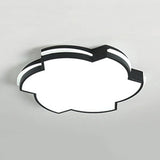 Modern Floral Led Ceiling Lamp For Bedroom/Balcony - White Flush Mount Light Black / 16