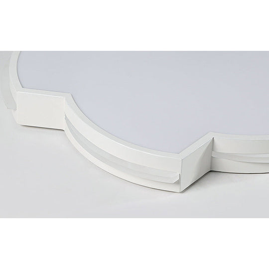 Modern Floral Led Ceiling Lamp For Bedroom/Balcony - White Flush Mount Light