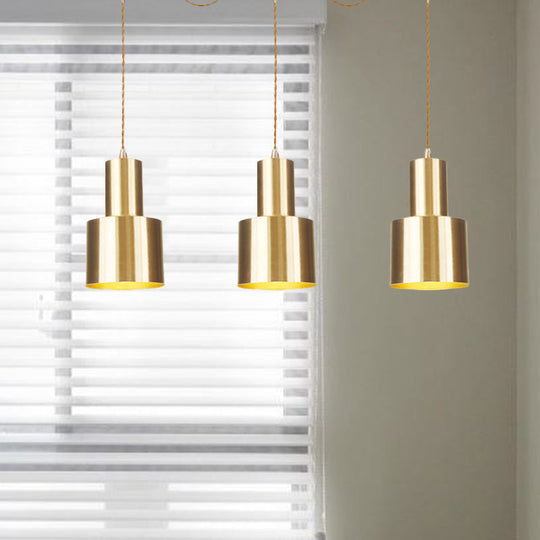 Industrial-Style Tandem Ceiling Pendant Lamp With Metal Gold Finish (3/5/7 Heads)