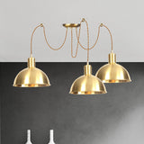 Gold Swag Pendant Lamp With Domed Metallic Design - Industrial Multi-Light Fixture For Clothes Shop