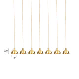 Industrial Restaurant Pendant Lamp With Gold Dome Metal Shade - 3/5/7-Light Tandem Multi Hanging