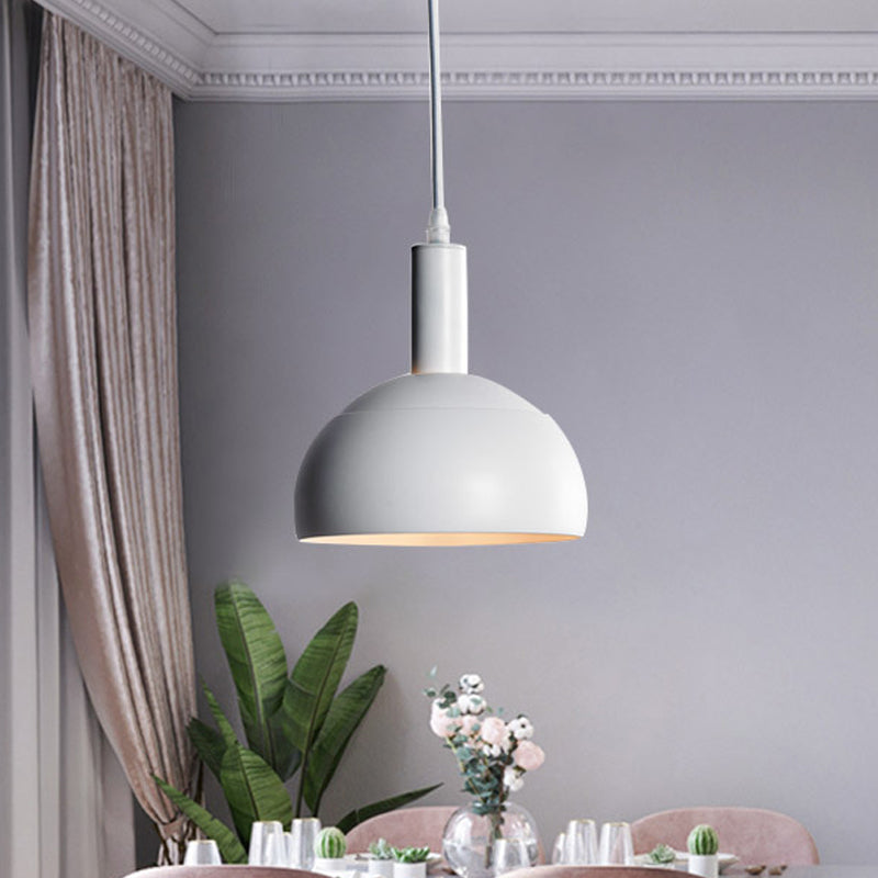 White Nordic Style Hanging Pendant Lamp With Down Lighting - Perfect For Modern Restaurants