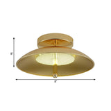 Gold Finish Bowl Flushmount Led Ceiling Light Fixture - Stylish Postmodern Iron Lamp