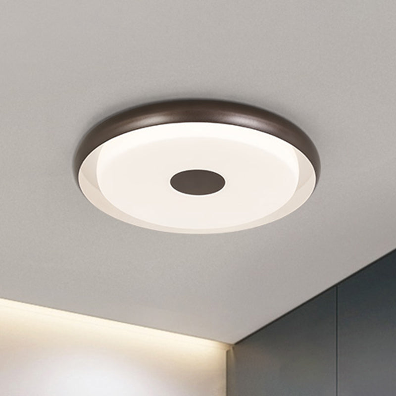 Modern Halo Flush Mount Light Iron Led Bedroom Flushmount Lighting In Coffee (18’/21’ Width) / 18’