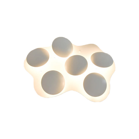 Contemporary Shell Acrylic Led Flushmount Ceiling Light In White For Living Room