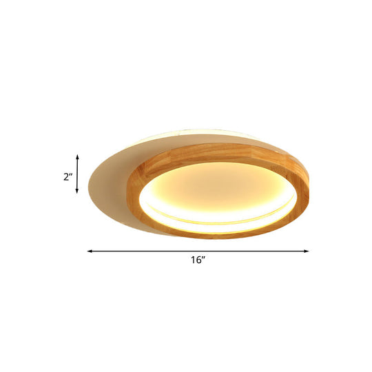 Modern Wooden Led Spotlight Flush Mount Ceiling Light For Living Room - 16’/23.5’ Width