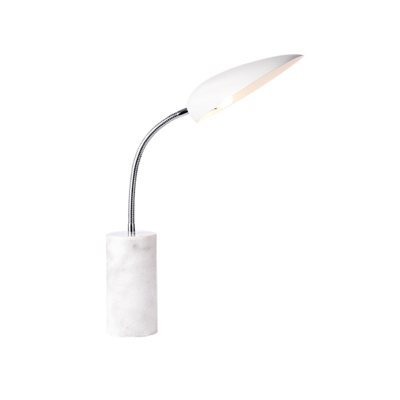 Modern White/Black Finish Led Table Lamp For Study Room - Sharp Tongue Metal Book Light